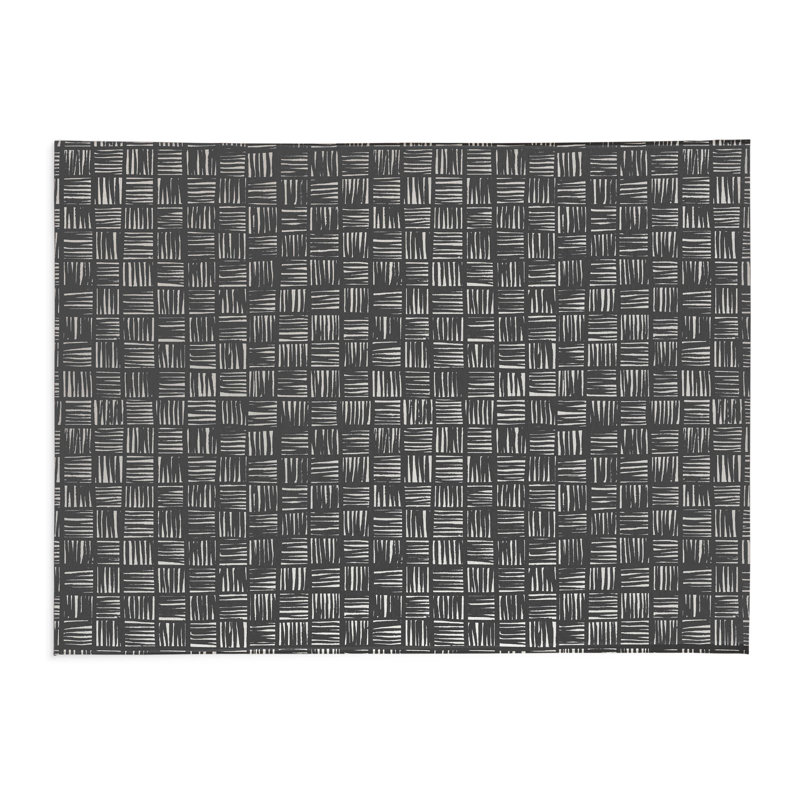 Tapis de cuisine anti-dérapant Lash, Rectangle 4pi x 6 pi, Ivoire/gris anthracite