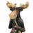Moose and Black Bear in a Boat Statue