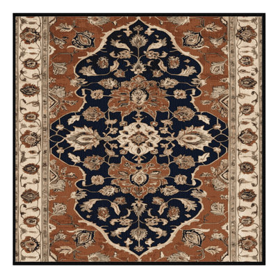 Machine Washable Persian Brown Area Rug