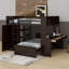 Full Size Loft Bed With A Twin Stand-Alone Bed,Wardrobe,Desk,And Shelves