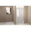 Porte de douche pivotante avec cadre en aluminium brossé, demi-porte de douche