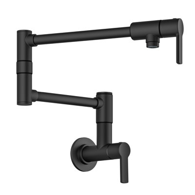KRAUS Oletto Wall Mount Pot Filler Kitchen Faucet With Retractable Arm In Matte Black