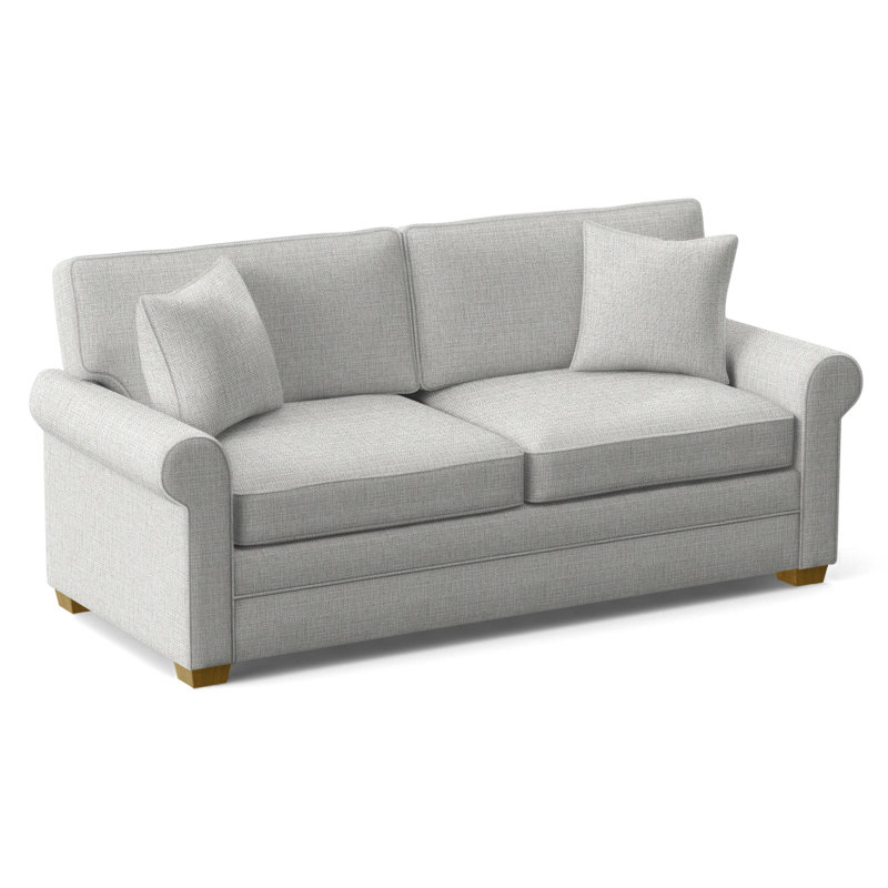 Bedford Upholstered 86'' Sofa, Havana Finish, Stone Crypton Performance; 0884-83