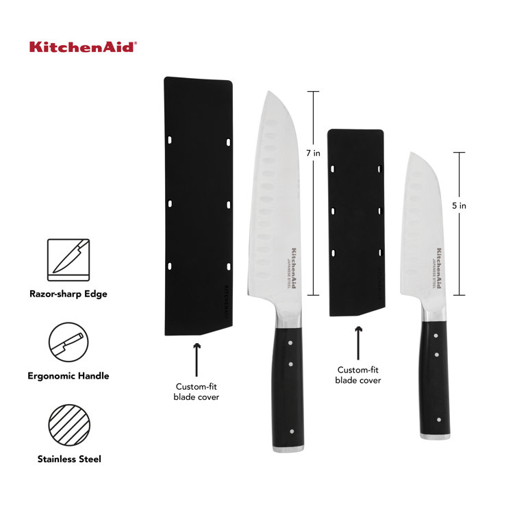 KitchenAid 2-Piece Gourmet Stainless Steel Santoku Knife Set 