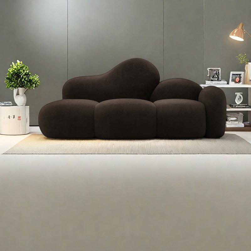 Chaise longue en flanelle au design unique, Orienté à droite, Noir