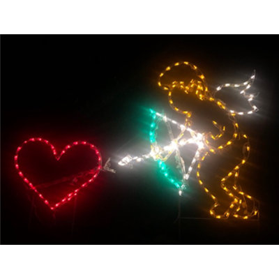 Fête de la Saint-Valentin animée tirant une flèche dans un cœur lumineux