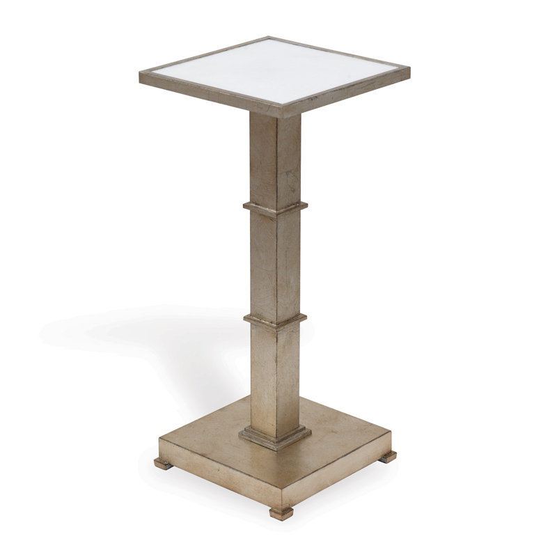 Blake Marble End Table, Silver