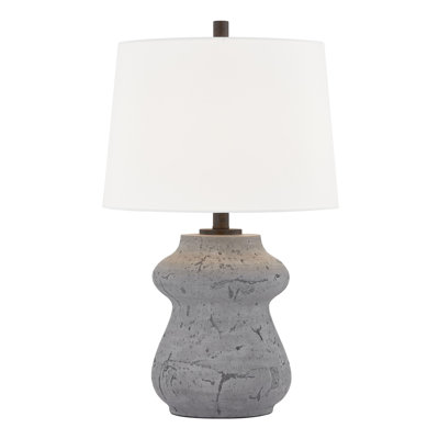 Lampe de table 25 po avec abat-jour en lin Mattia, gris