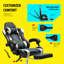 Fauteuil de jeu inclinable ergonomique et réglable, chaise de bureau à haut dossier avec support lombaire, appui-tête et repose-pieds-455252684