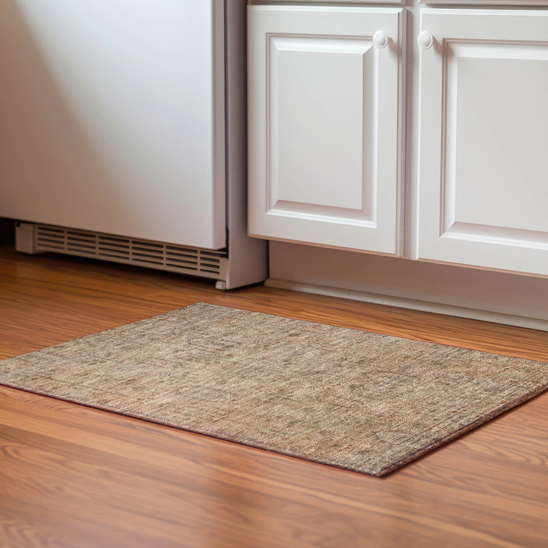 Premium Machine Washable Prisco Terracotta Rug, Rectangle 1'8" x 2'6"