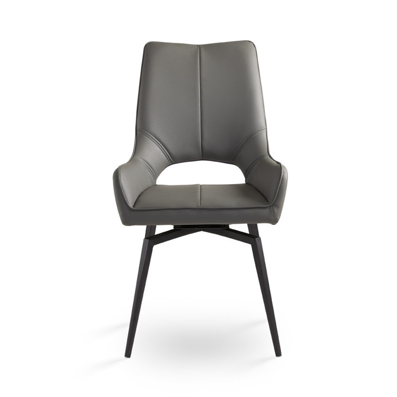 Chaise d'appoint rembourrée Cantera, Faux cuir gris