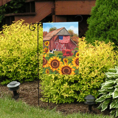Sunflower Barn Fall Garden Flag