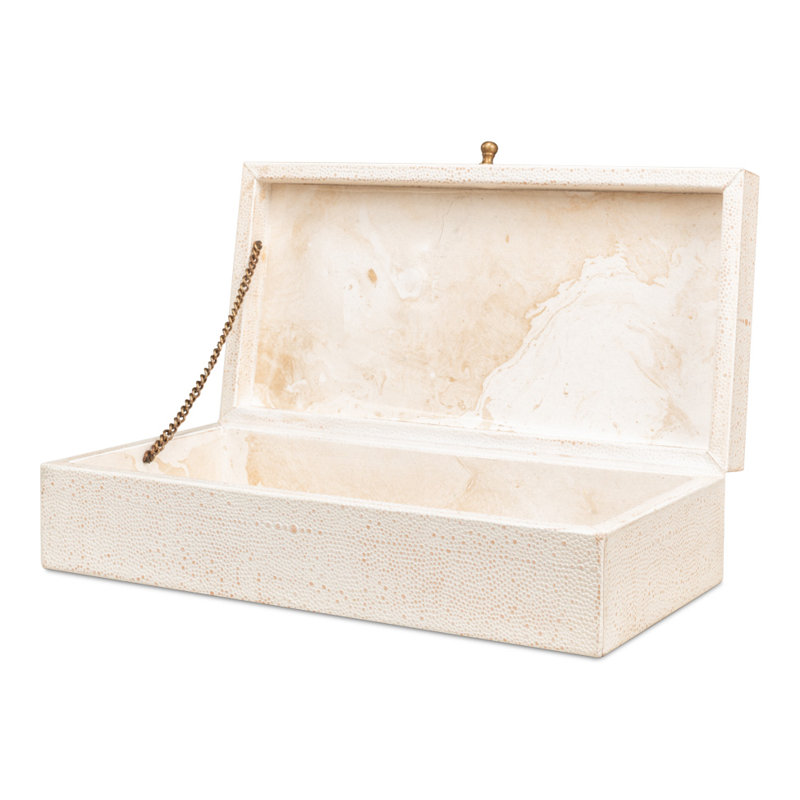 Boîte décorative en cuir chagrin Gatsburg, Blanc