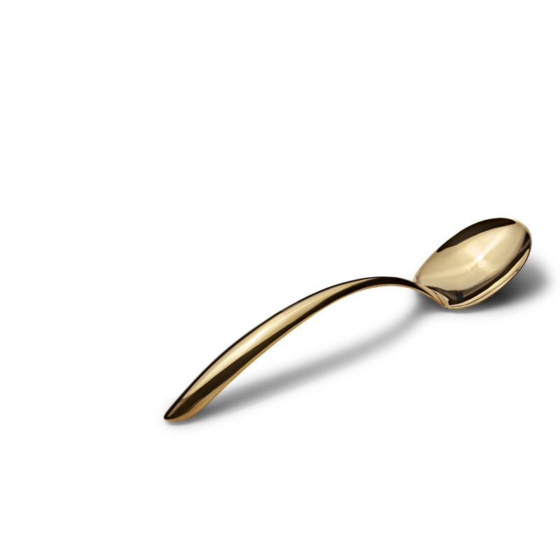 Stainless Steel Serving Spoon, Gold