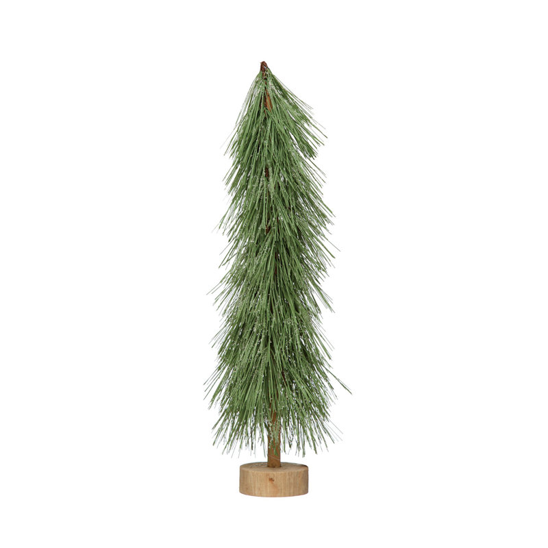 Plastic Tree with Wood Base