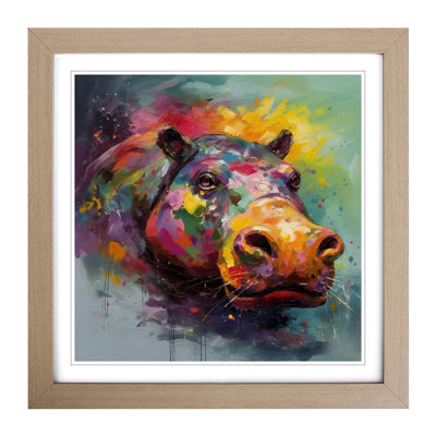 Hippo Abstract Art No.2 - Framed Print