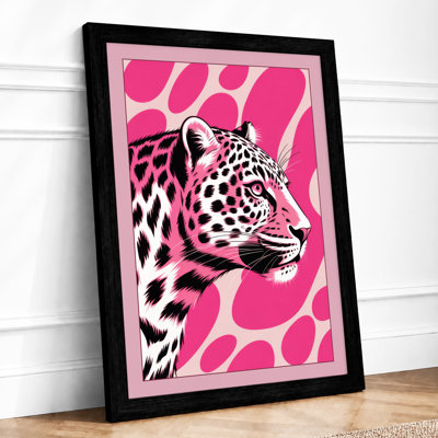 Leopard in Profile Modern 1 Piece Single Picture Frame Wall Art