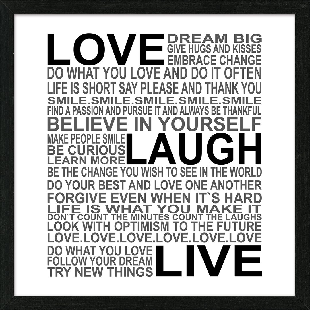 Gerahmtes Poster Love-Laugh-Live