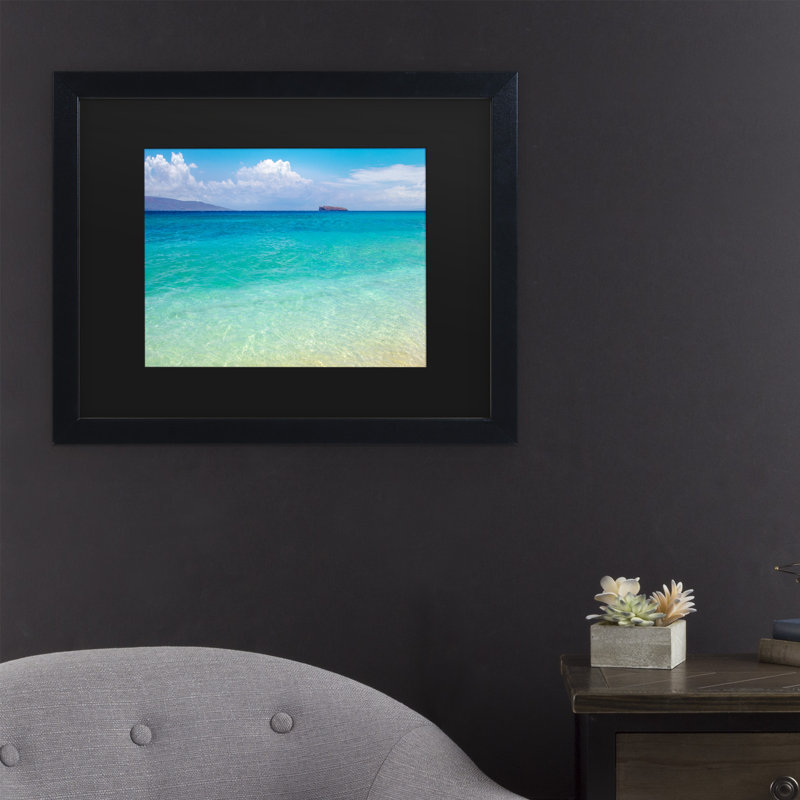 « blue beach maui », reproduction de photo sur toile encadrée, Noir, H 16 po x l 20 po x P 0,5 po