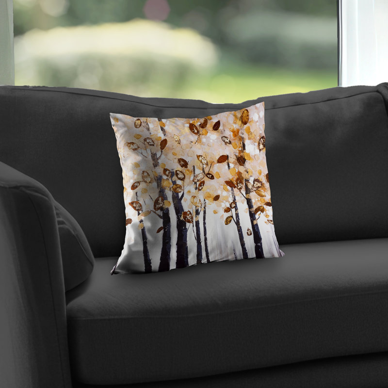 Texturized Leaves Trees - Contemporary Bedroom Throw | Home Decor