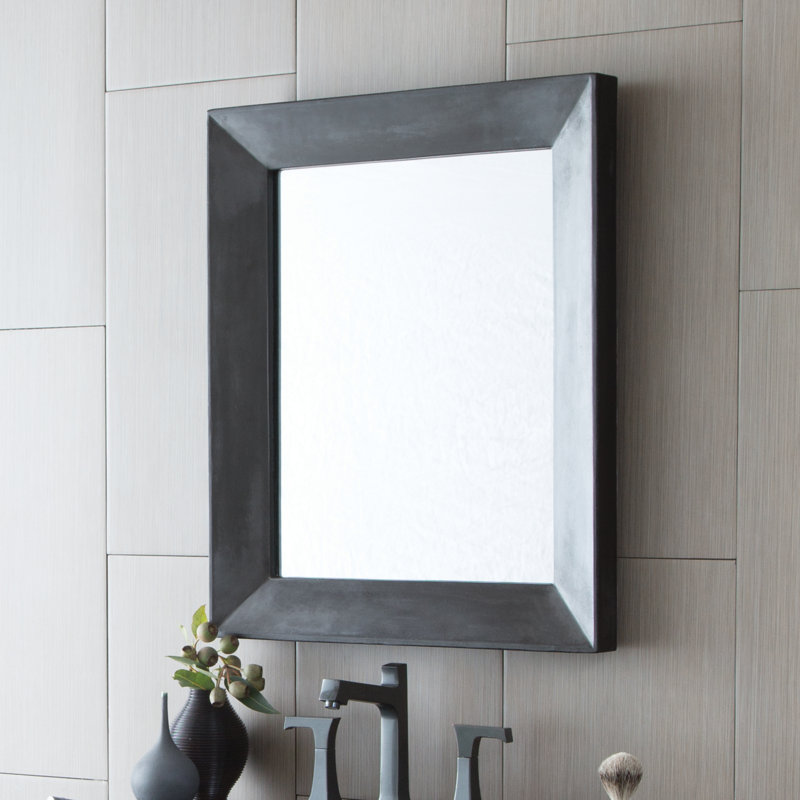 Portola Modern & Contemporary Beveled Bathroom / Vanity Mirror, 26" x 22", Slate