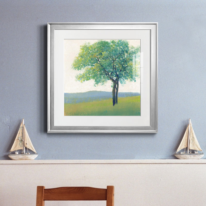 Arbre solitaire II - reproduction encadrée de qualité supérieure - prête à être accrochée, H 26,5 po x l 26,5 po x P 1,5 po