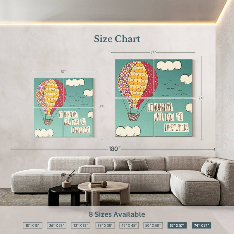 Tergel Up Up And Away Imagination Bright, H 57 po x l 57 po