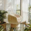 Fauteuil demi-tonneau rembourré rembourré avec coussin-686820944