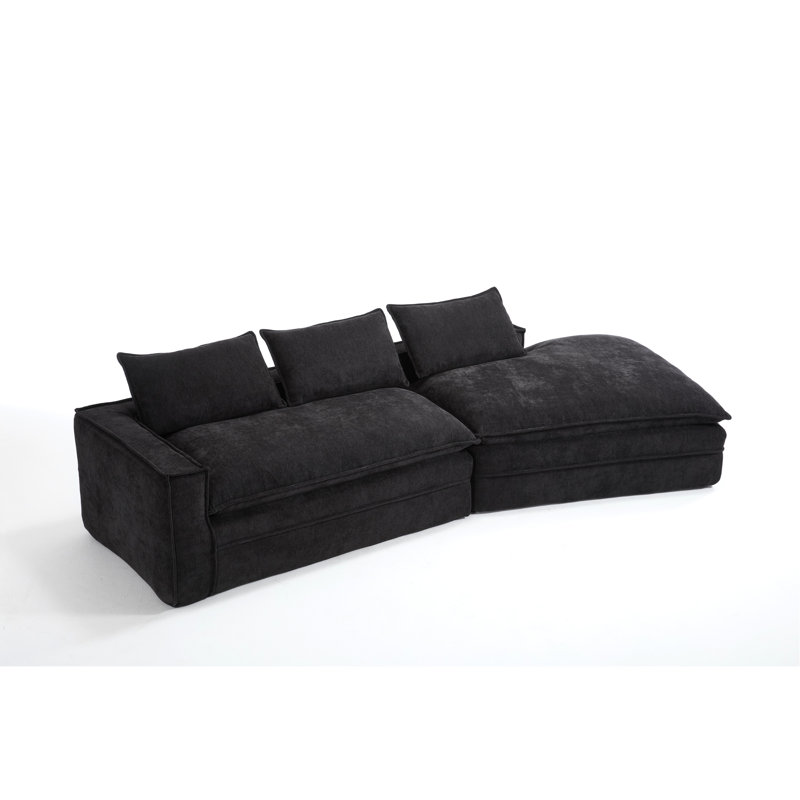 Canapé modulaire Modern, Noir Coduroy noir