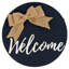 Décoration murale réversible 12 po en bois massif Hello and Welcome