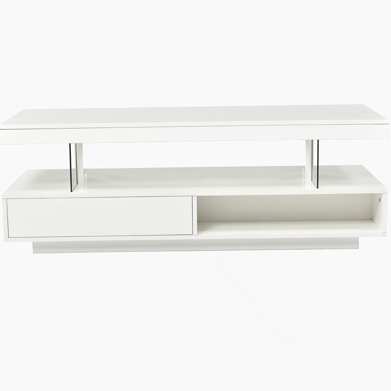 Rectangular Coffee Table With Manufactured Wood Table Top, Shelf And Drawer