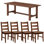 4 - Person Solid Wood Top Double Pedestal Base Dining Set