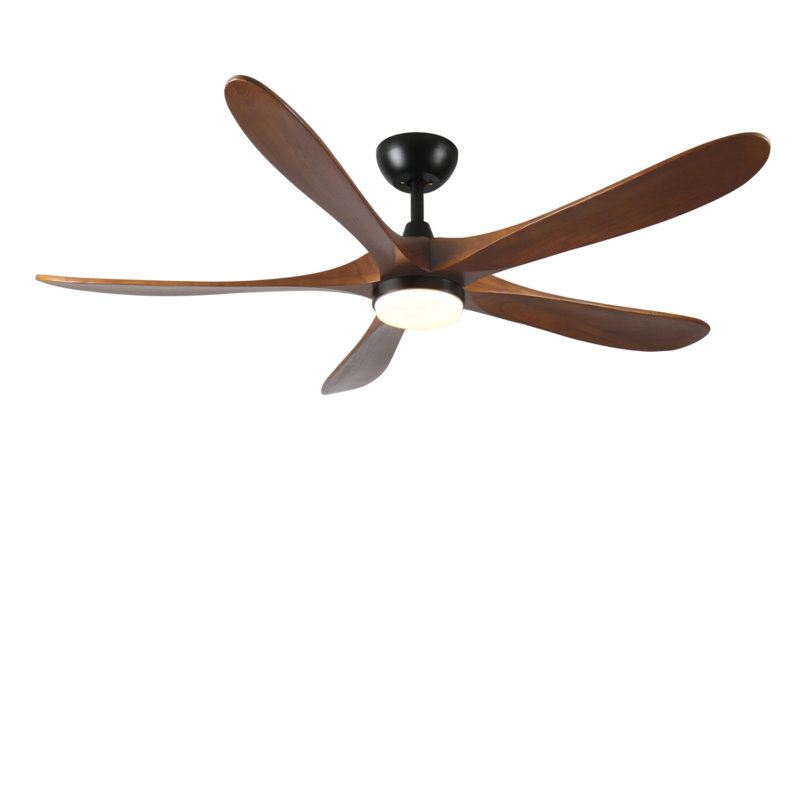 5-piece Solid Wood Ceiling Fan Light, 62" Wide
