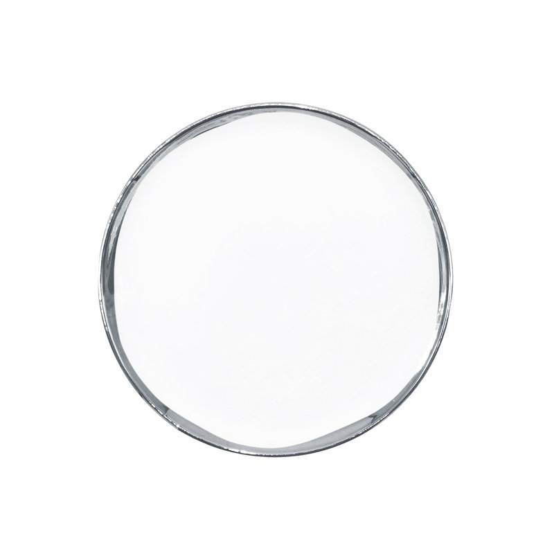 Assiette plate Canvas Home Dauville, Glacis blanc/platine