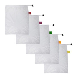 Ensemble de 5 sacs en filet réutilisables et lavables