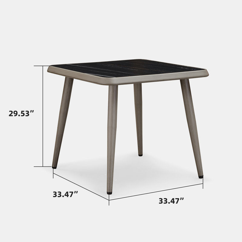 Izacc Square Metal Outdoor Dining Table , 33.47'' in. W 33.47'' in. D