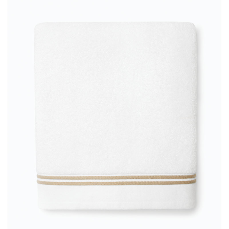 Aura Bath Towel, White/Sand