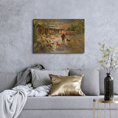 « Refuge d'hiver », illustration de Bigelow, tableau mural en métal doré, 91,4 cm x 61 cm