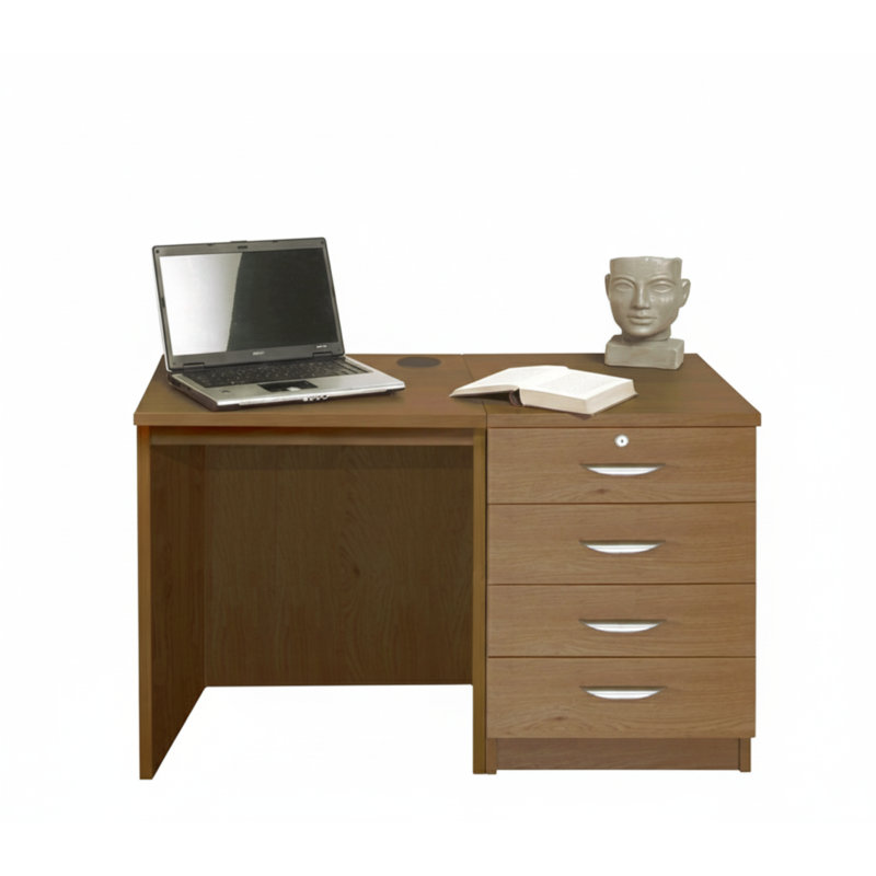 Walshaw Solid Wood Base Writing Desk, English Oak