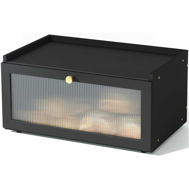 Corine Wood Food Storage Container, Black