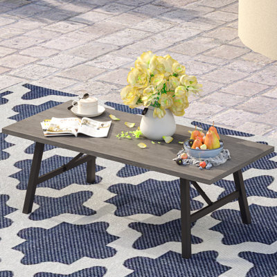 Balderston Rectangular Metal Outdoor Coffee Table , 42.3'' in. W 21.4'' in. D