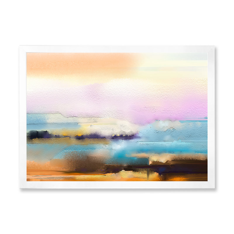 «Abstract Ocean Storm Impression», reproduction sur toile flottante, Cadre photo blanc, H 24 po x l 36 po x P 1 po