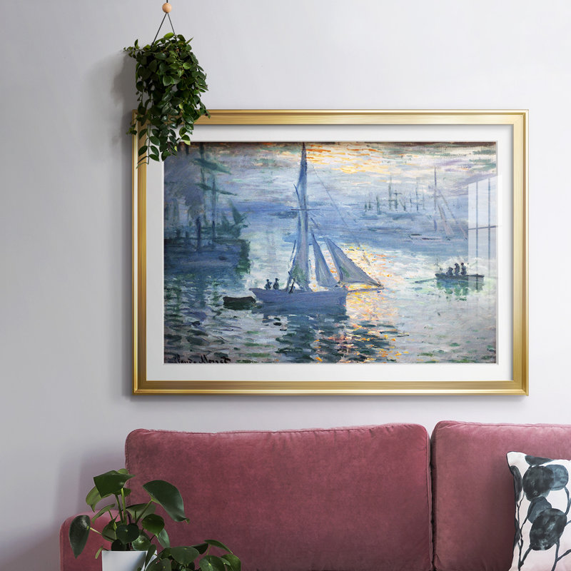 Monet, impression encadrée sur papier par Claude Monet, H 19 po x l 27 po x P 1,5 po, Or