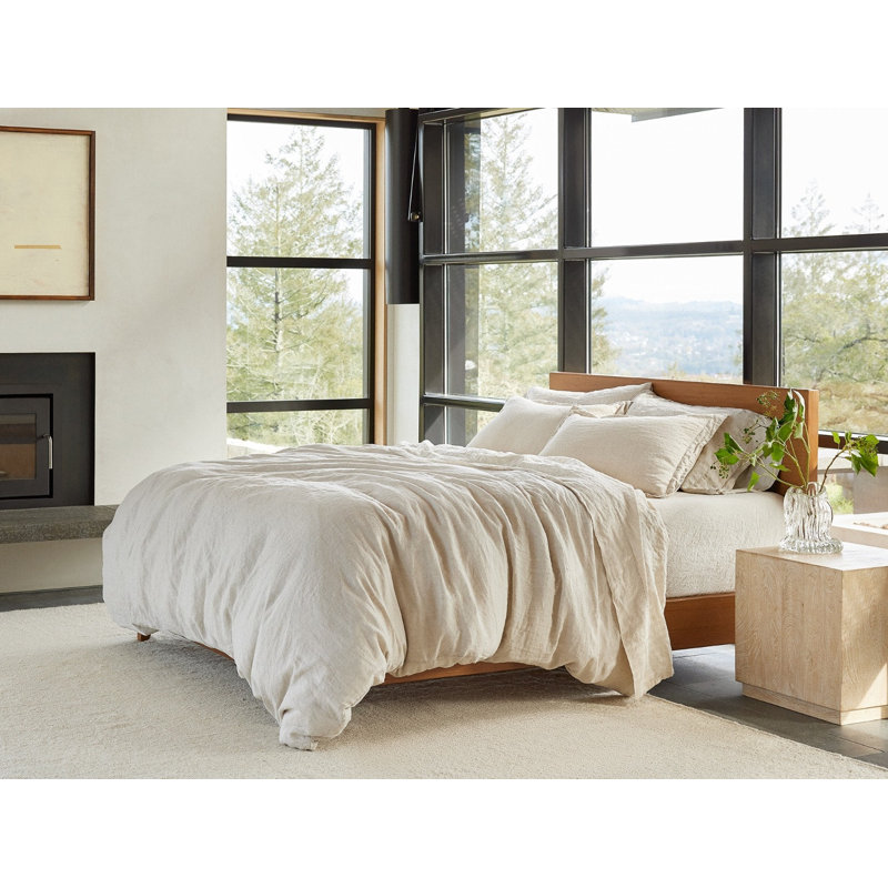 Organic Relaxed Sheet Set, Queen Sheet Set with 2 Pillowcases, Undyed Chambray