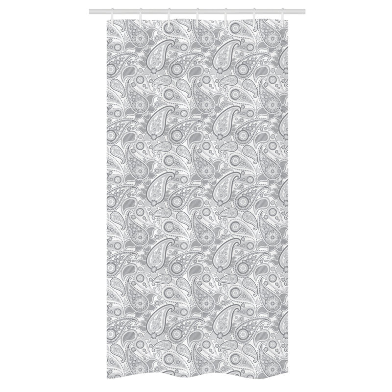 Erionna Paisley Shower Curtain with Hooks Included, 72" H x 36" W