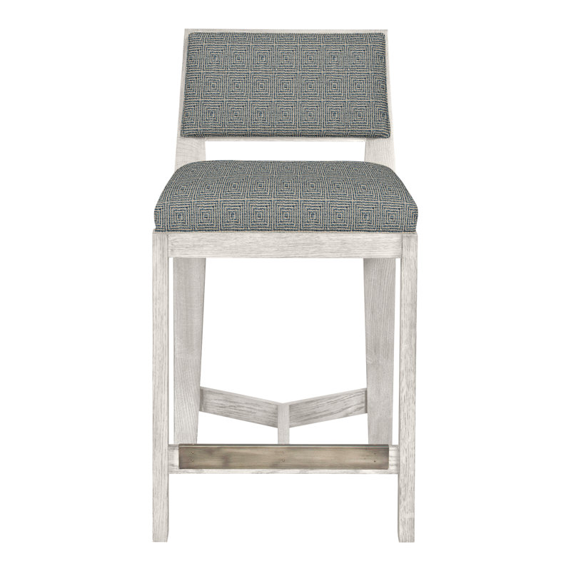 Scoville By Thom Filicia Upholstered Counter Stool with Solid Wood Frame, Casablanca, Carolina Bennett