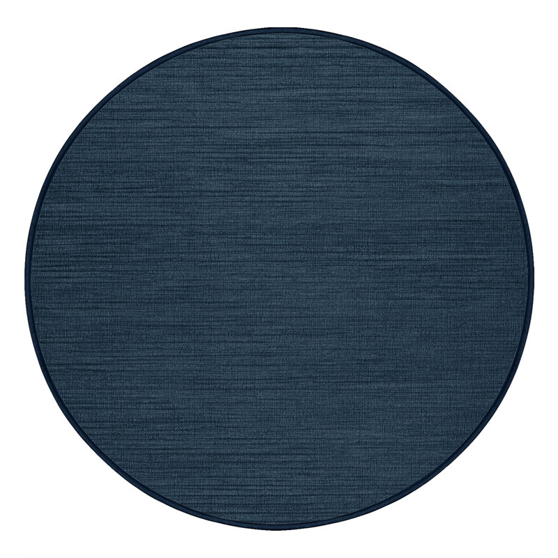 Machine Washable Solid Gray Area Rug, Round 6'