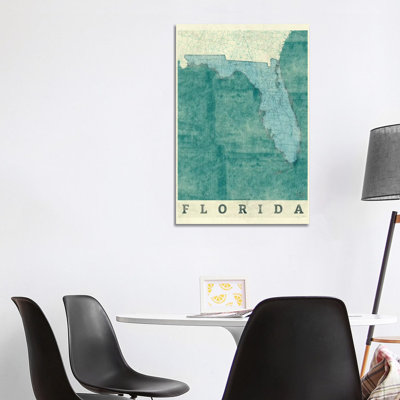 Florida Map by Hubert Roguski - Wrapped Canvas Print