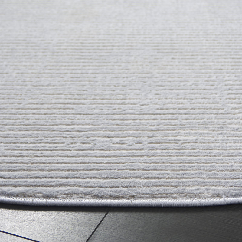 Tapis bleu / gris Risco 562, Rond 6 pi 7 po