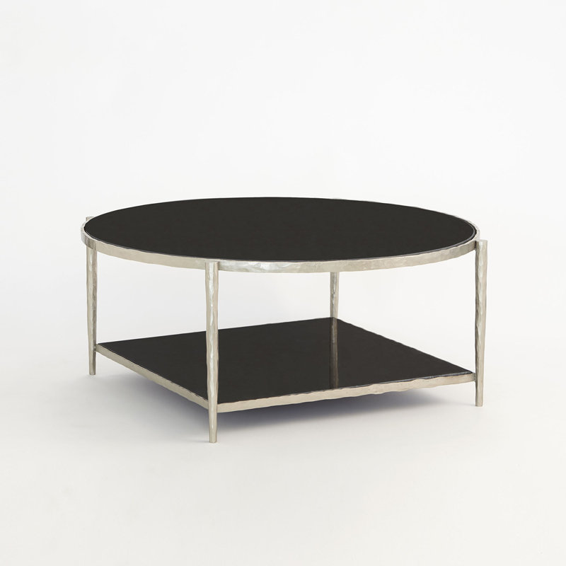Circle/Square Cocktail Table, Nickel, Black
